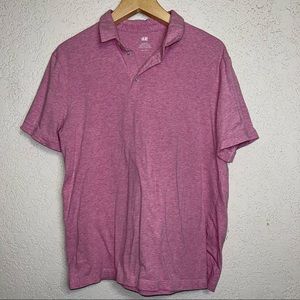 Pink medium H&M slim fit polo shirt